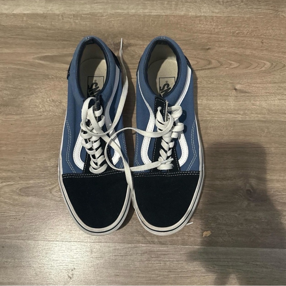 Vans Men's Black and Blue High-Top Sneakers